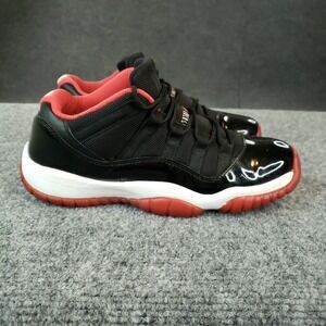 Nike Air Jordan 11 Retro Low BG Bred Shoes Youth Boy Size 7Y Black Red Sneaker Z